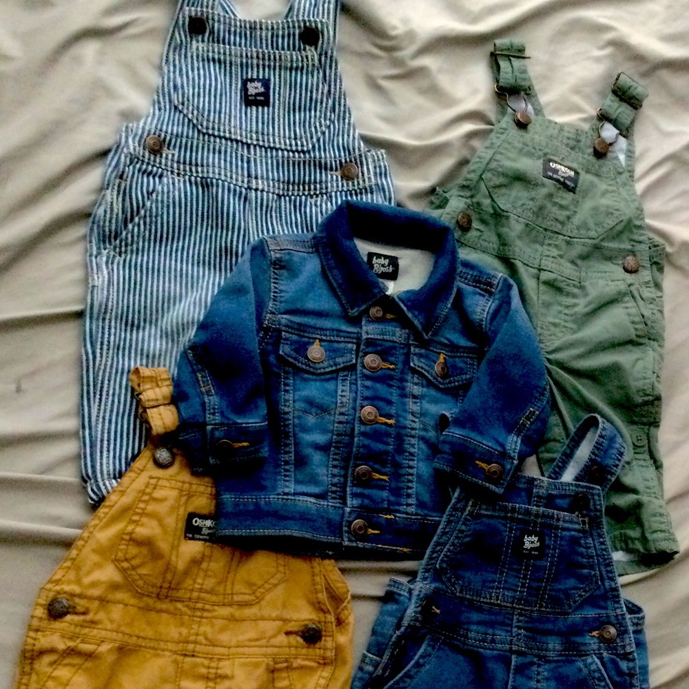 OskKosh B’Gosh Overalls & Denim Jacket 5pc 3month